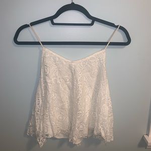 White lace crop top